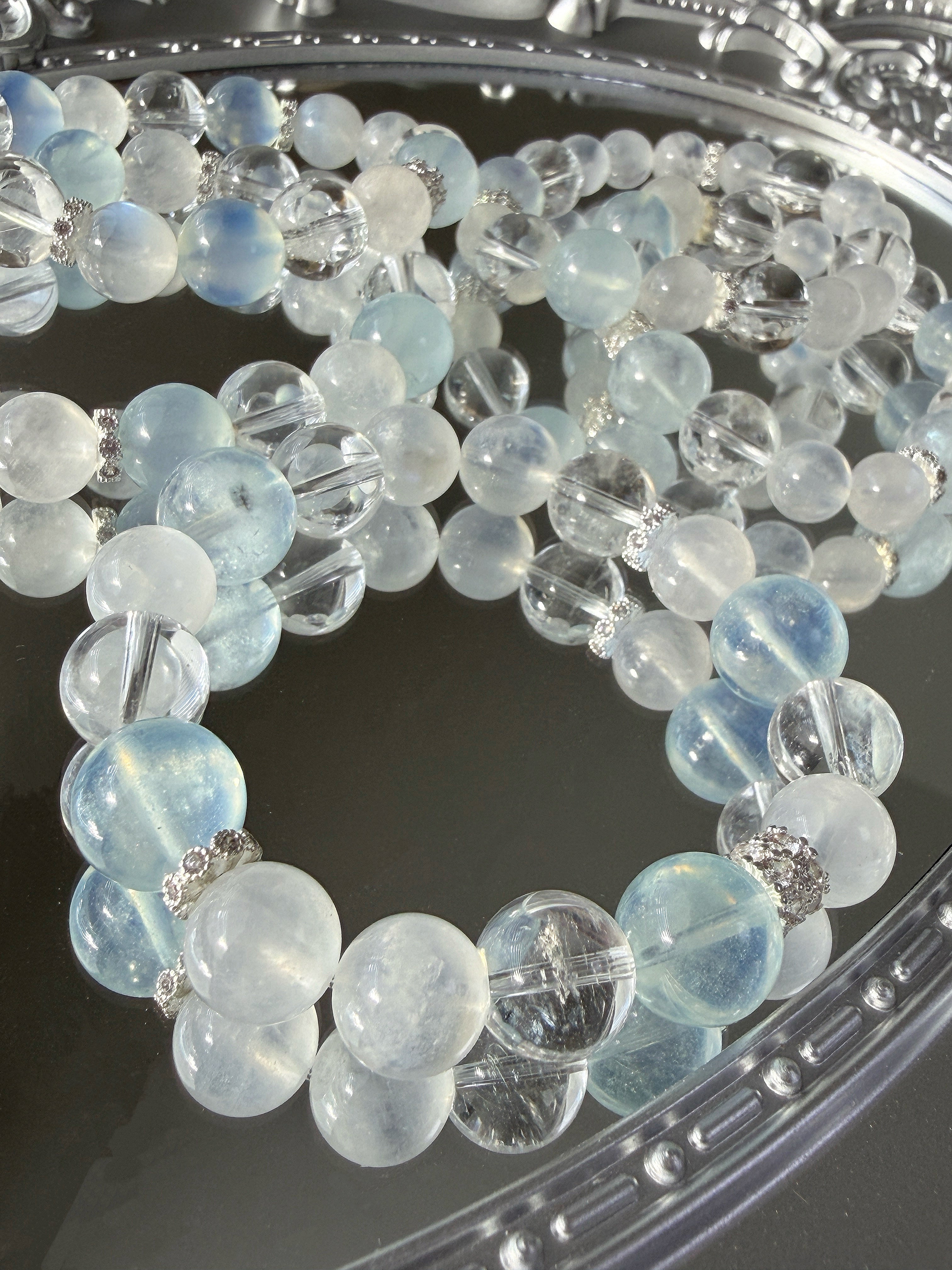 Calming Balance Bracelet – Aquamarine, Moonstone & Clear Quartz