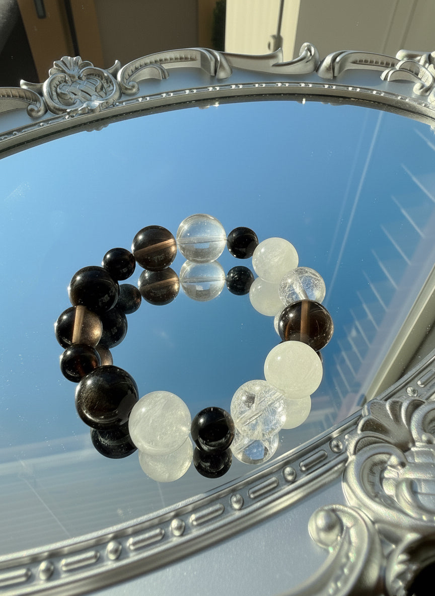 Power & Wealth Bracelet – Black Leadership Crystal with Silver Obsidian