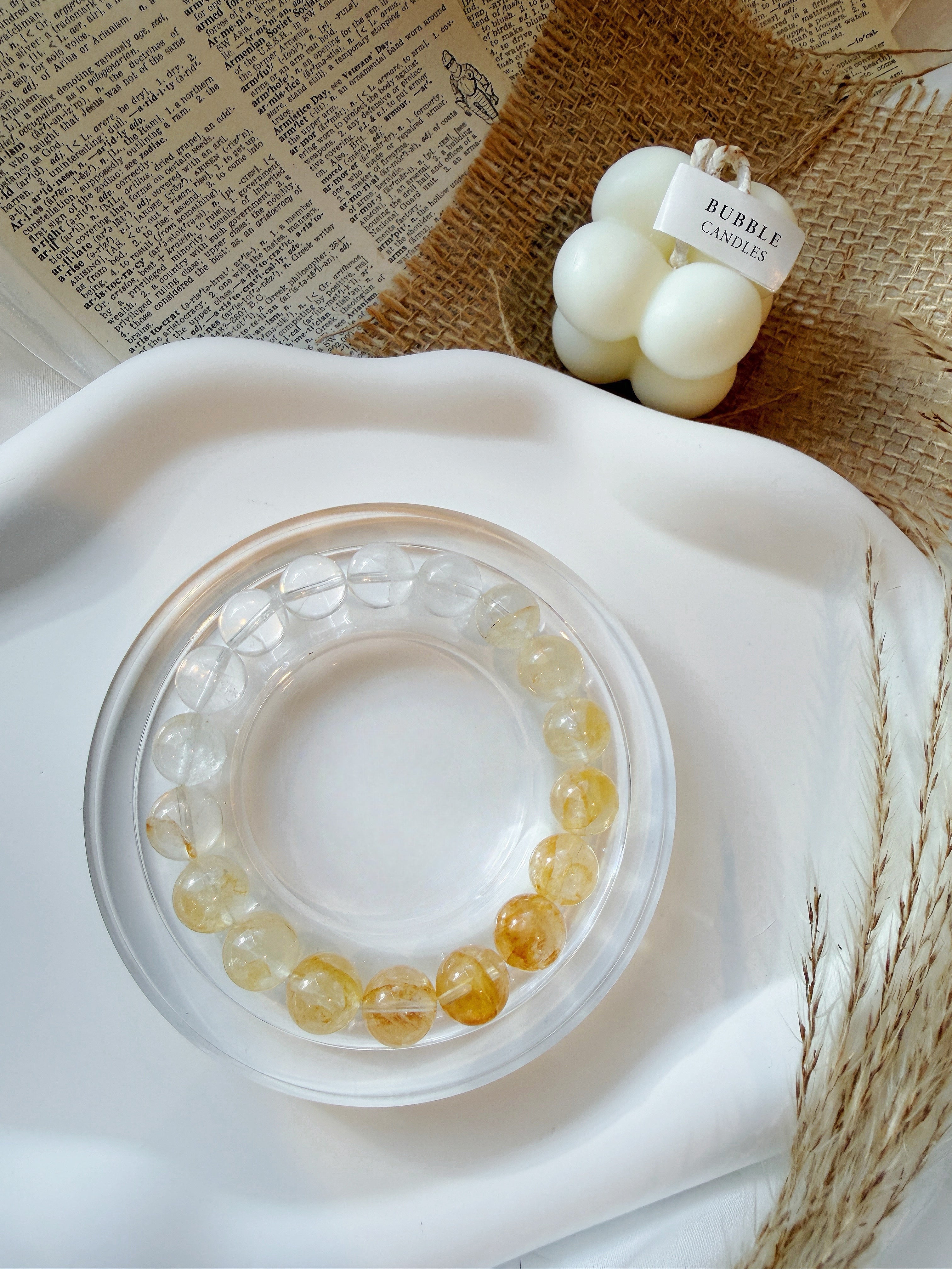 Gradient Citrine & White Crystal Bracelet