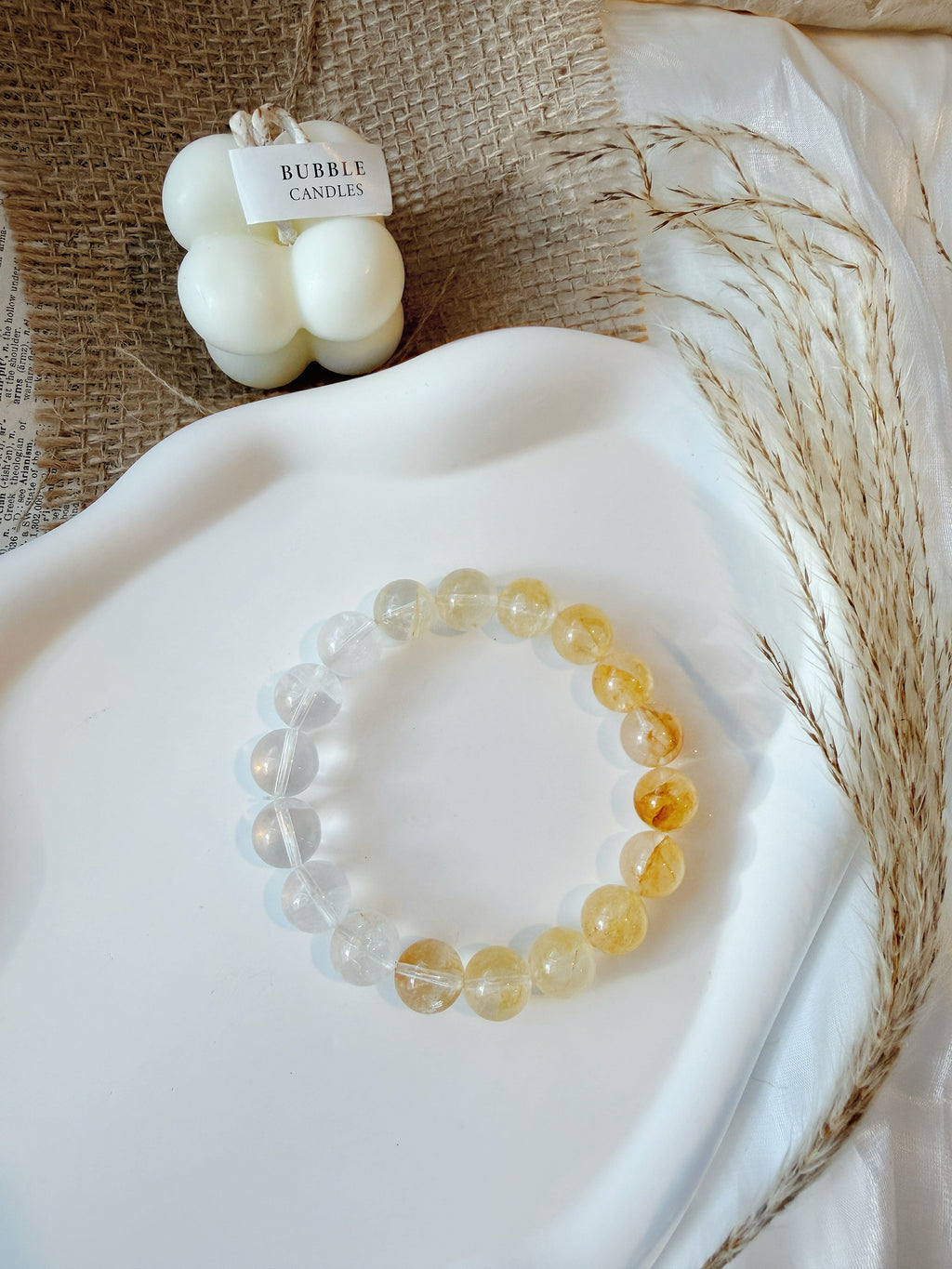 Gradient Citrine & White Crystal Bracelet