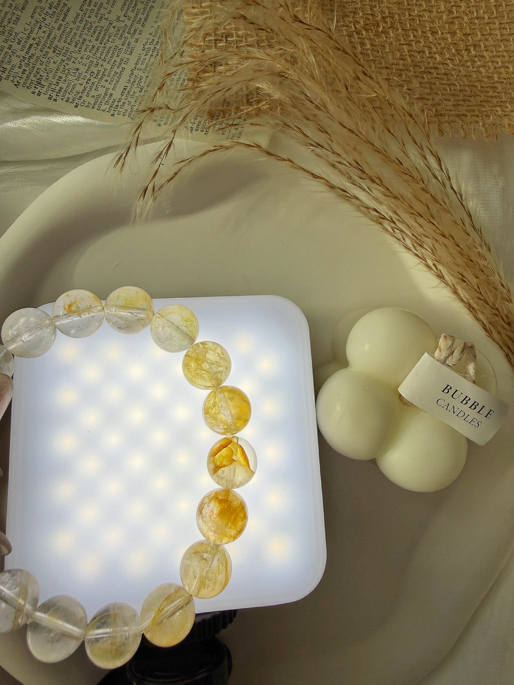 Gradient Citrine & White Crystal Bracelet