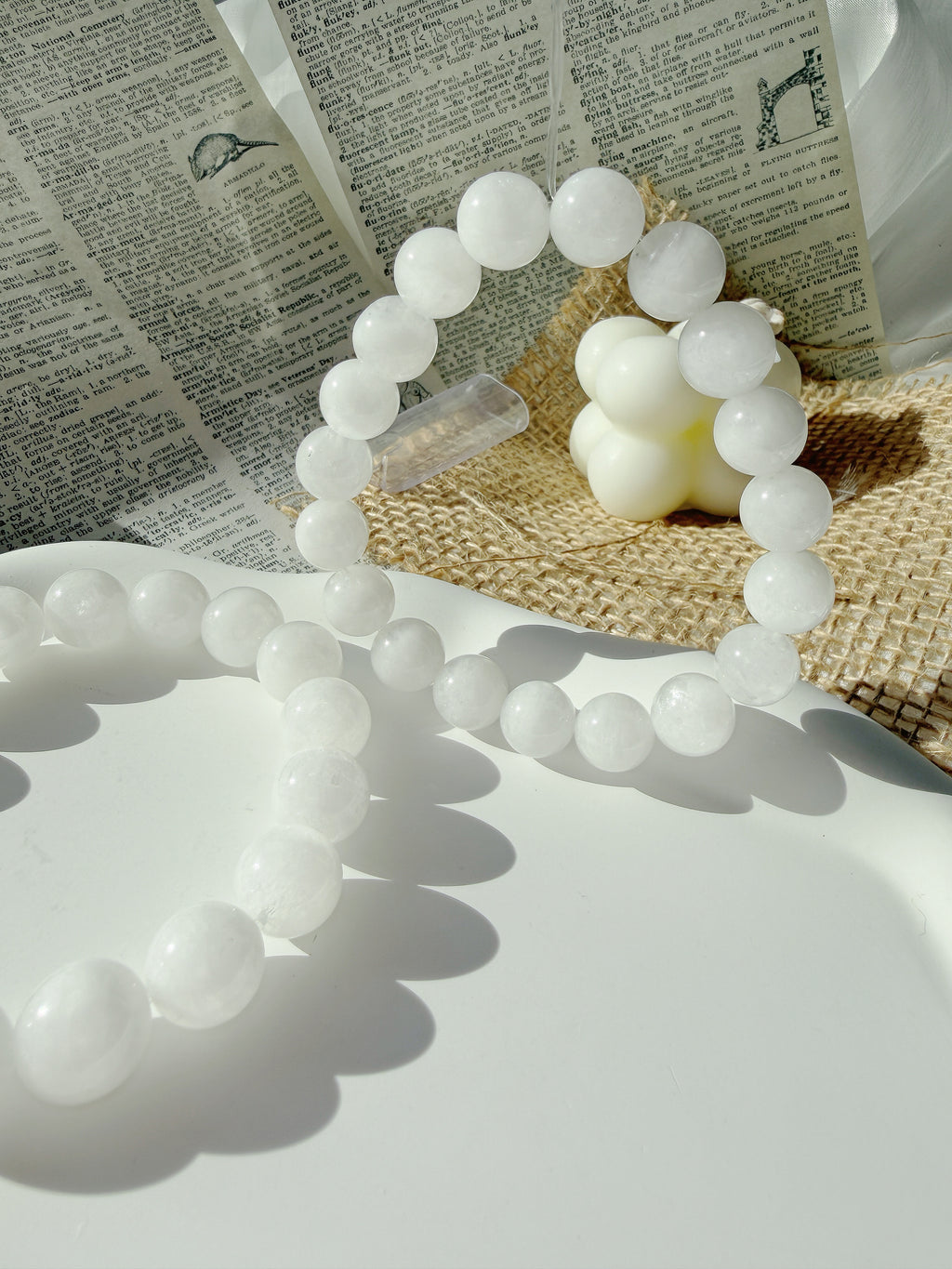 White Snowflake Phantom Quartz Bracelet