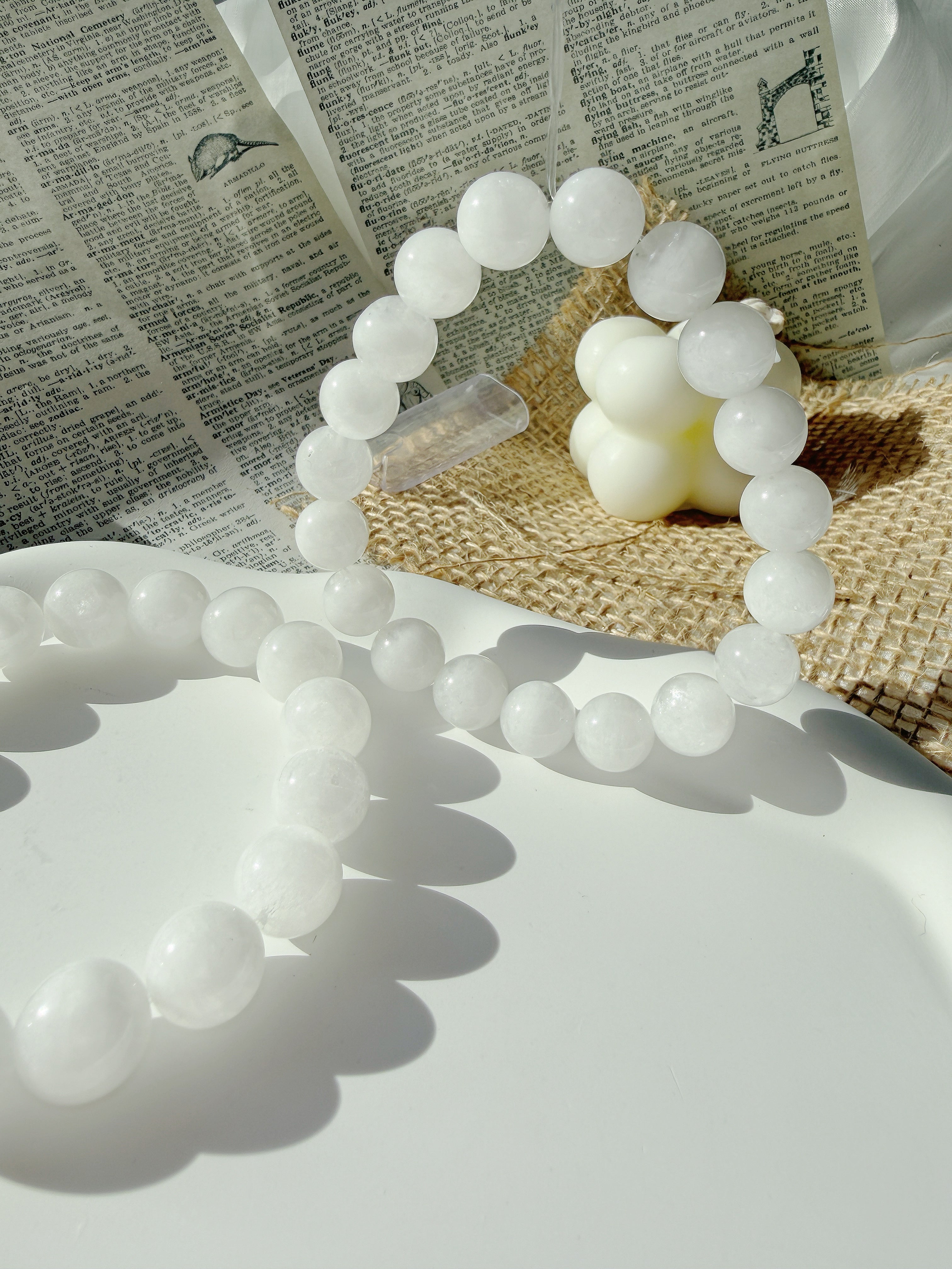 White Snowflake Phantom Quartz Bracelet