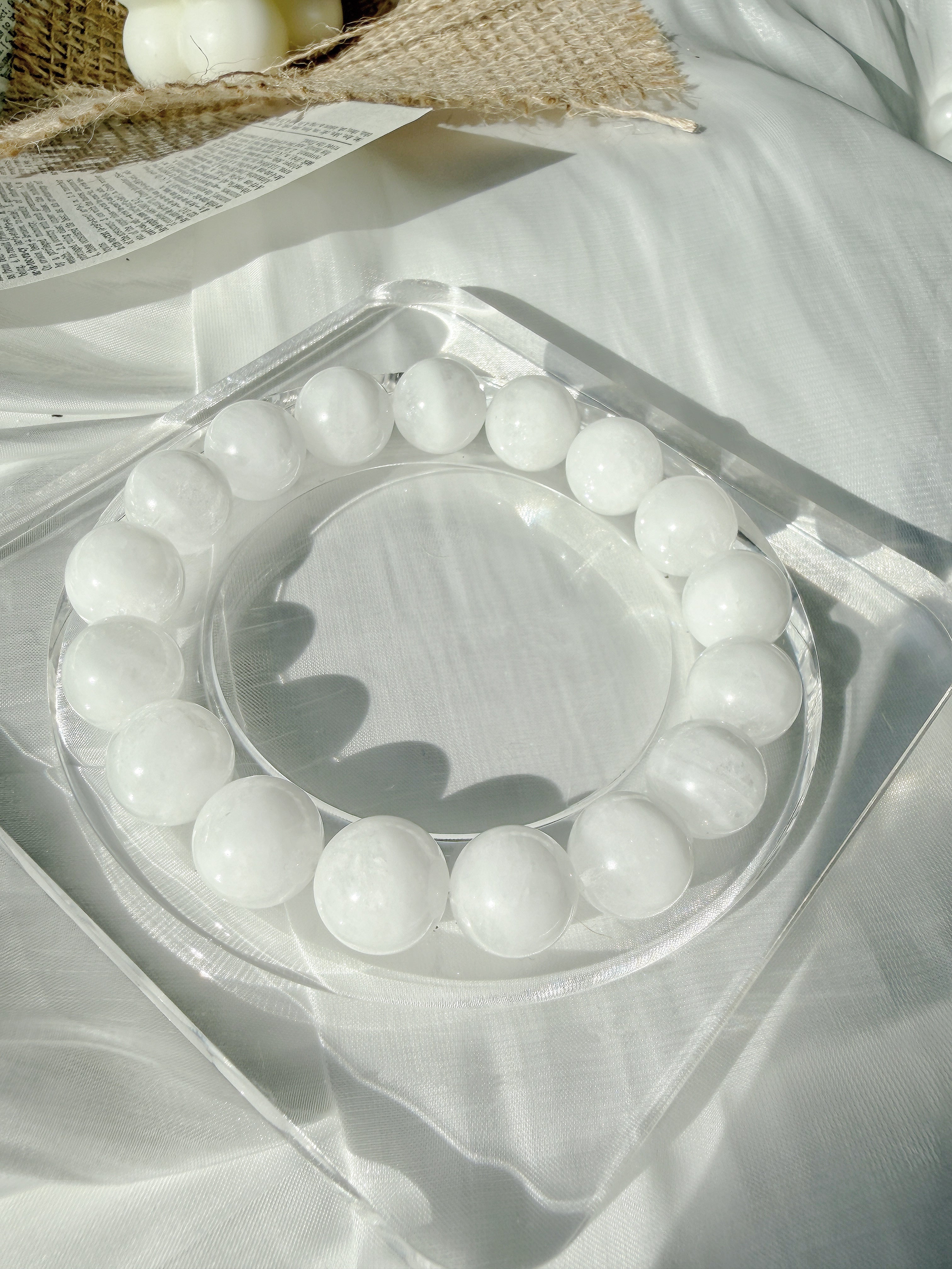 White Snowflake Phantom Quartz Bracelet