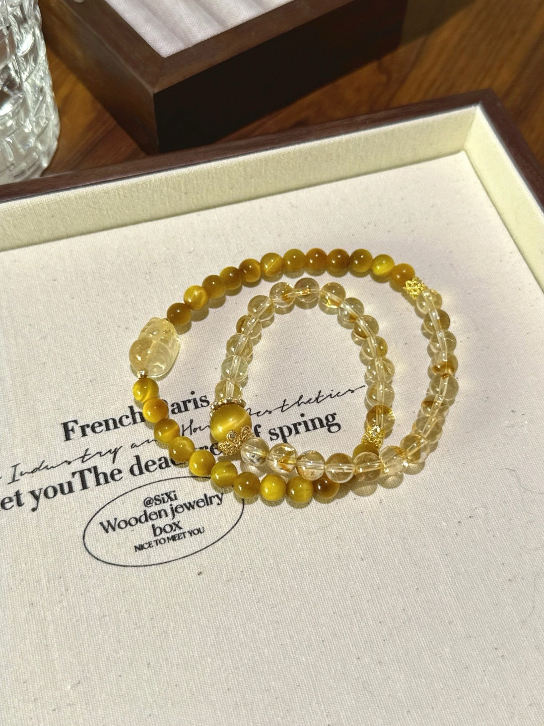 Golden Citrine Double Wrap Bracelet – Healing Gemstone Bracelet | Abundance, Protection & Clarity
