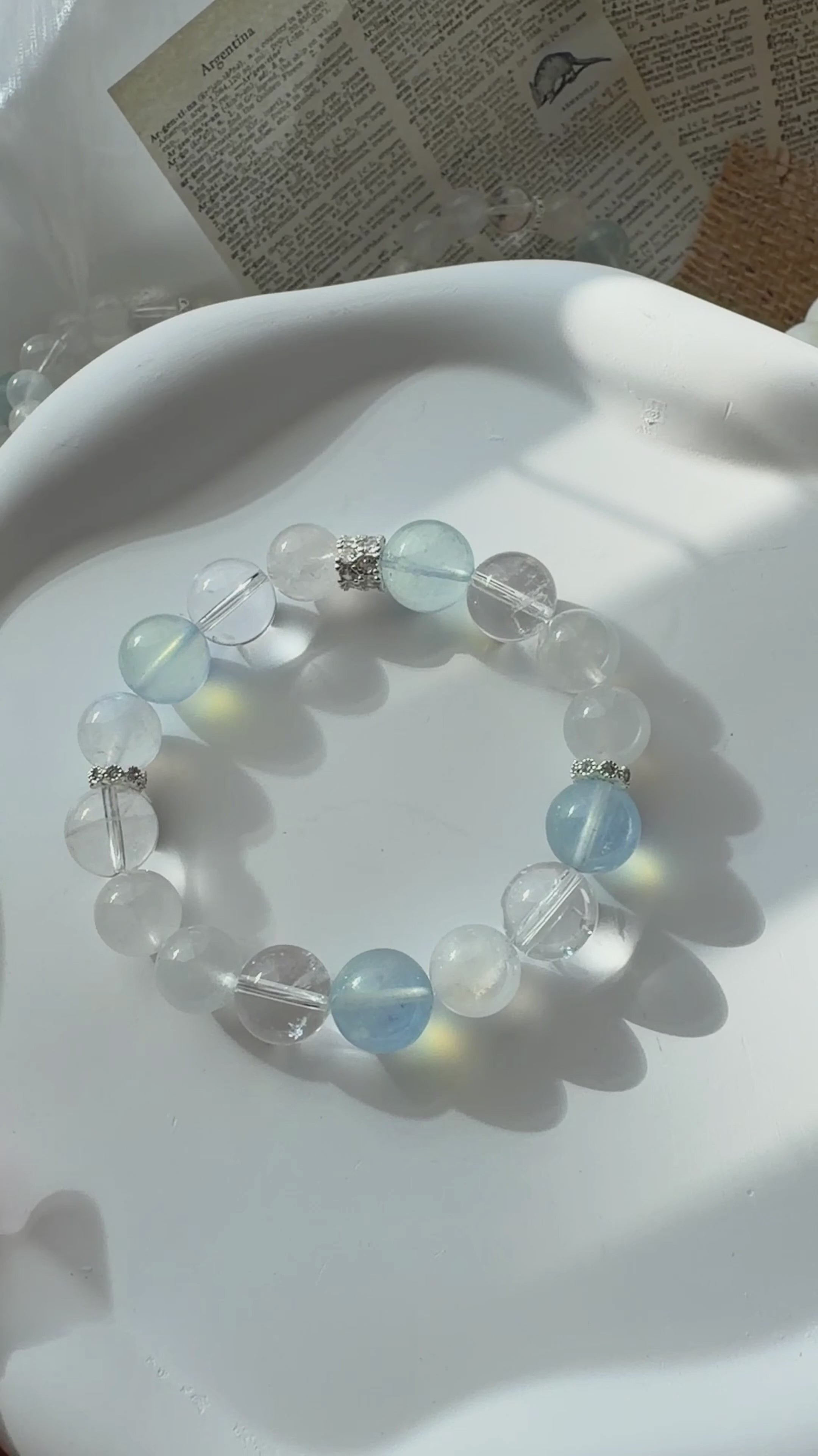 Calming Balance Bracelet – Aquamarine, Moonstone & Clear Quartz